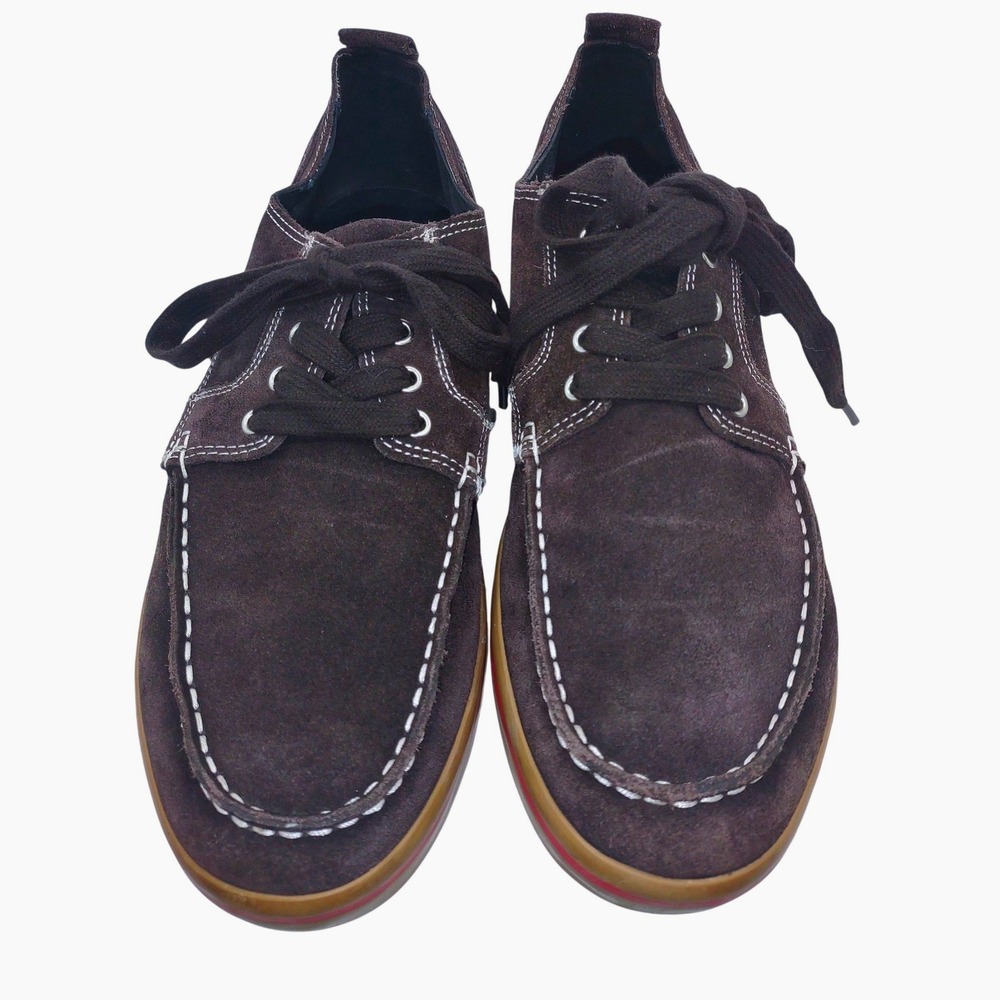Cole Haan Dominick Boat Shoes Brown Suede Nike Air Sole Mens 13M Moc Toe C09680 - Picture 6 of 12